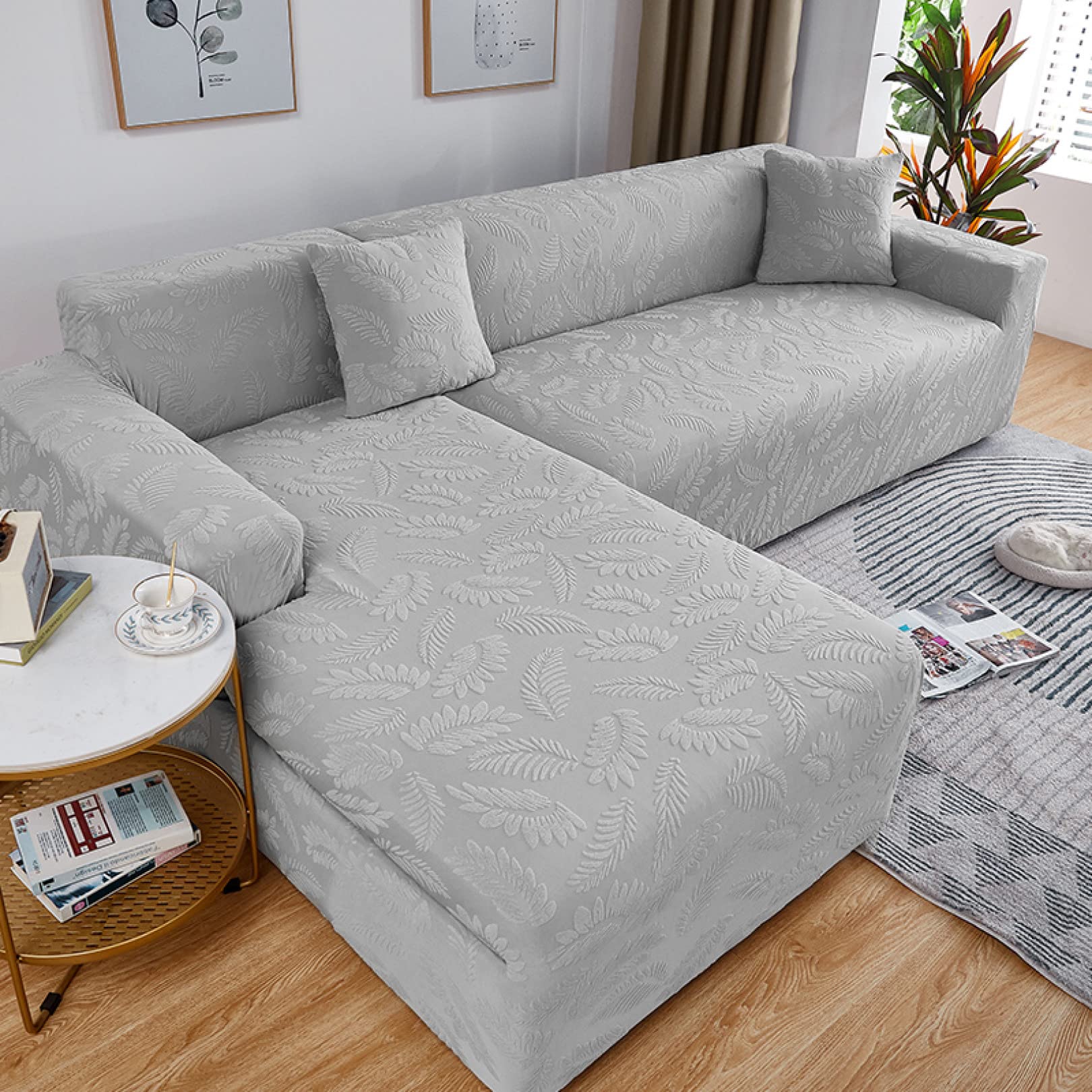 Amazon｜ソファカバー l字型コーナーソファ 肘あり 無地 伸びる